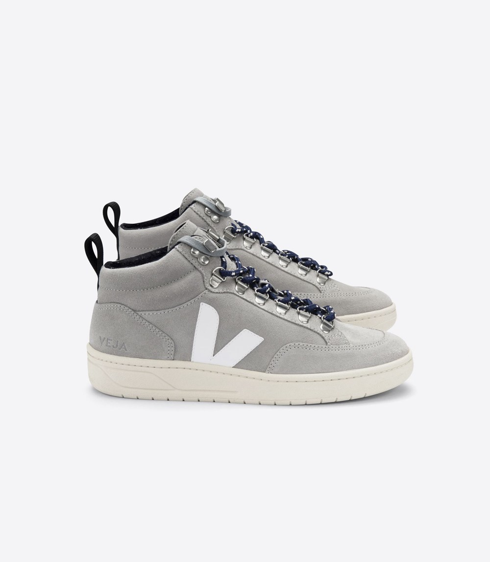 Veja Trainers Mens Grey/White - Roraima Suede - XGNA-61957